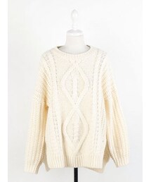 スリット入りケーブル網みニット(ニット/セーター)