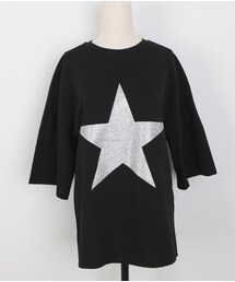 スタープリント6分袖Tシャツ(Tシャツ/カットソー)