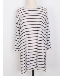 holicholic | サイドスリットボーダーTシャツ(Tシャツ/カットソー)