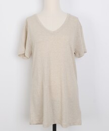 holicholic | リネン混紡VネックTシャツ(Tシャツ/カットソー)