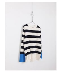 配色ポイントボーダー柄ニット(ニット/セーター)