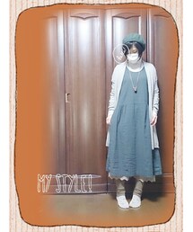 nest Robe | グレージュ色のロングショールカーデ(カーディガン/ボレロ)