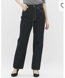 GU | GU ハイウエストストレートデニム(デニムパンツ)