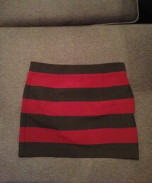 ZARA | ボルドー✖ネイビー ボーダータイトスカート(スカート)
