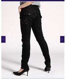 G-STAR RAW | 「ELWOOD」エルウッドブラックテーパードパンツ ウィメンズ の22インチです。(パンツ)