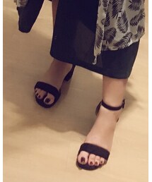 D+AF | 夏日定番．一字繫踝方頭低跟涼鞋  賣場傳送門👉 https://lihi.cc/2QXNT(サンダル)