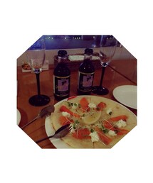 🍴 | ブドウジュースとサーモンとスモークチーズのピザ♡
(その他)