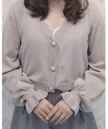 AnMILLE | くしゅっと袖ビジューカーディガン(カーディガン/ボレロ)