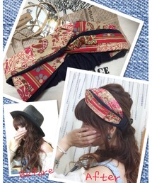Handmade | handmadeターバンが届いたので早速付けた♡(ヘアバンド)