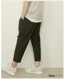 Fuzy | Fuzy 九分抽繩上寬下窄西裝褲(スラックス)