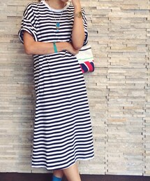 UNKNOWN. | Oversized stripe dress(ワンピース)