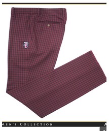 GREENCLUBS | GREEN CLUBS◆秋冬ボルドー系チェック日本製パンツ(スラックス)