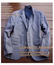 CLOUD | ■cloud&A 50a*NAVY WHITE サマー テーラード ジャケット紺/麻100%軽量 夏 紺白 薄手リネン★(テーラードジャケット)