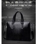 Padieoe |    PADIEOEメンズ編込み型押しビジネスバッグ　本革　黒(公文包)