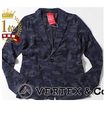 VERTEX&Co |  VERTEX&Coジャガード カモフラ柄 紺 ネイビーバーテックス (テーラードジャケット)