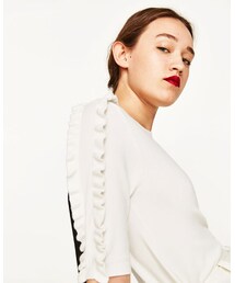ZARA | ZARA　フリルスリープトップス(ニット/セーター)