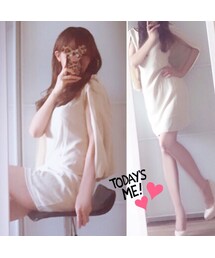 darial | ケープスリーブシンプルワンピドレス 2color・S/M/L (ワンピース)