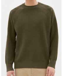 GU | ワッフルクルーネックセーター(ニット/セーター)