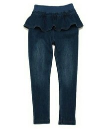 petit main | フリルつき無地パンツ(デニムパンツ)