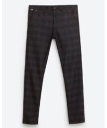 ZARA | キャロットフィットチェック柄パンツ(その他パンツ)
