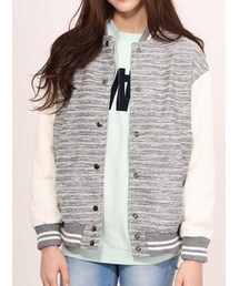 VARSITY BOMBER JACKET - GREY & WHITE(スタジャン)