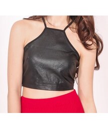 PAINT IT RED - AU REVOIR CROP TOP - BLACK(その他トップス)