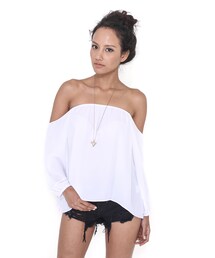 BACKROOM | BKRM White Label OFF THE SHOULDER STRAPLESS LOOSE BLOUSE - WHITE(その他トップス)