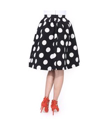 BKRM WHITE LABEL - POLKA DOT FLARE SKIRT - BLACK(スカート)