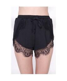 BKRM WHITE LABEL - LACE ME UP SHORTS - BLACK(その他パンツ)