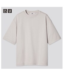 UNIQLO U | エアリズムコットンオーバーサイズTシャツ(LIGHT GLAY) Lサイズ(Tシャツ/カットソー)