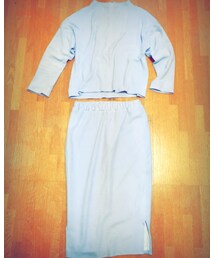 Handmade | acrylic 70％ rayon30％ ボトルネック-タイトスカート セットアップ(トップス)