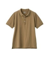 無印良品 | 新疆棉節紗短袖POLO衫/棕色(ポロシャツ)