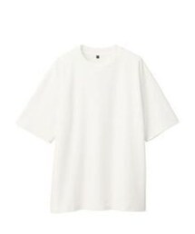無印良品 | 有機棉混二重織鹿子織短袖T恤/白色(Tシャツ/カットソー)