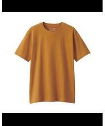 無印良品 | 印度棉天竺圓領短袖T恤/橘色(Tシャツ/カットソー)