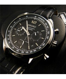 SEIKO | Seiko black leather watch(アナログ腕時計)