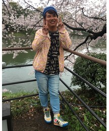 桜とダブルピース😅 | その他