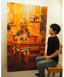 この顔ハメ看板を作った方と焼肉中🔥 | その他