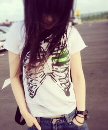 鎖骨ブチ折りTシャツ（オリジナル）(Tシャツ/カットソー)