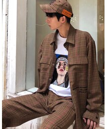 SOBER | Brown Glen Check Shirt【SB00029】 ¥ 5,130 (10%OFF) (シャツ/ブラウス)