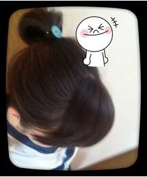 私は～(笑)
マッシュ～(笑)ボブ☆
でも☆頑張って♪
お団子に～(笑)(ヘアゴム)