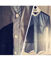 Fine cotton mandarin collar rewind shirt(シャツ/ブラウス)