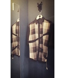 SS14 Curve panel checkered shirt.(シャツ/ブラウス)