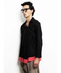 Salmon pink hem metal zipper cardi (カーディガン/ボレロ)