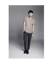 Beige Modal Knit Drape Tee (Tシャツ/カットソー)
