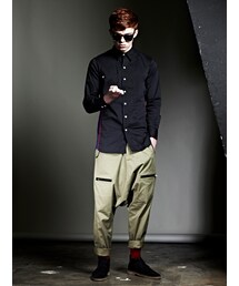 Navy shirt with side panels(シャツ/ブラウス)