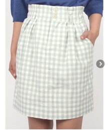 w closet | 先染めギンガムチェックタック入りコクーンスカート(スカート)