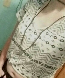 Mudd | V-neck black/white patterned shirt(Tシャツ/カットソー)