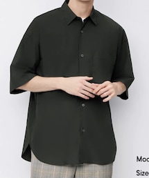 GU | ブロードオーバーサイズシャツ(5分袖)(シャツ/ブラウス)