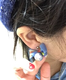 不明 | パールリボンイヤリング(イヤリング)