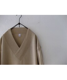 Cleaveland | cleaveland Ramie × Cotton Half-sleeved V-knit(ニット/セーター)